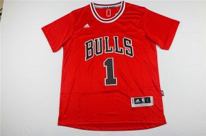 Maillot De Basket Chicago Bulls Derrick Rose 1 Manches Courtes Rouge